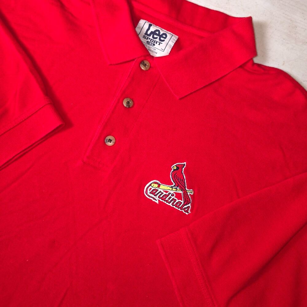 LEE SPORT Cardinals Polo Men's 2XL Embroidered MLB Logo Casual Athleisure Preppy